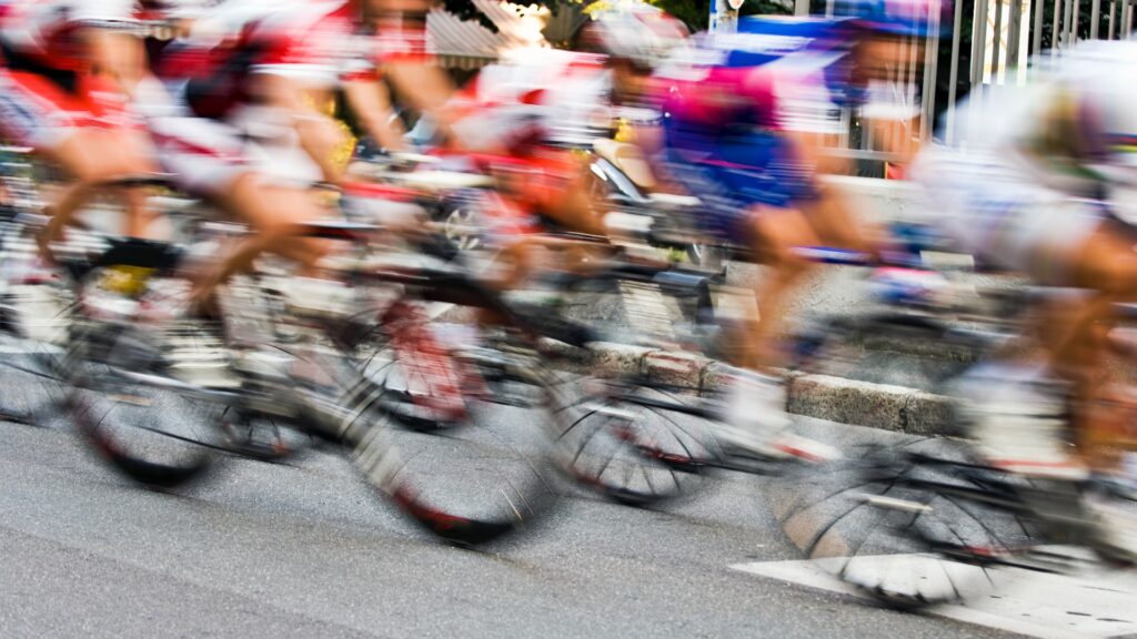 motion blur of bicycle race riders color image picture id108201785
